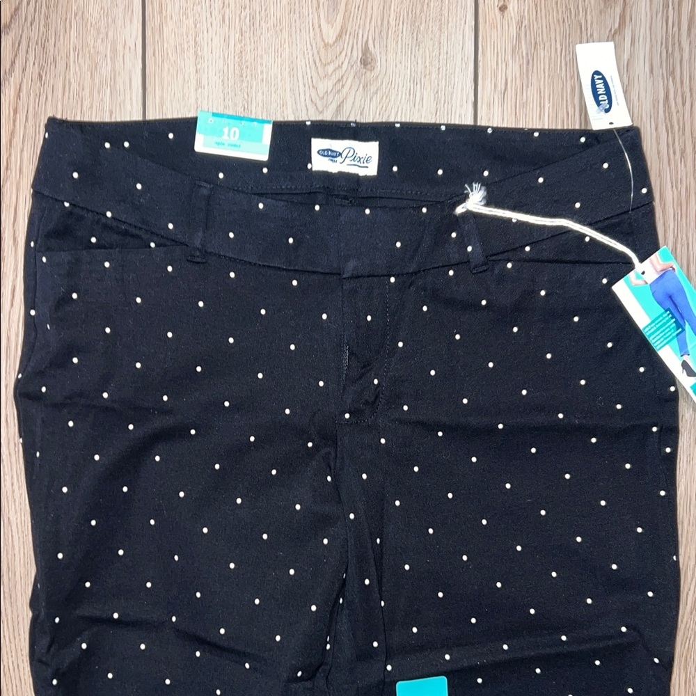 Old Navy Black Pixie Polka Dot Ankle Pants - NWT - Picture 5 of 9
